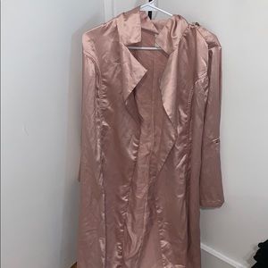 Pink satin duster
